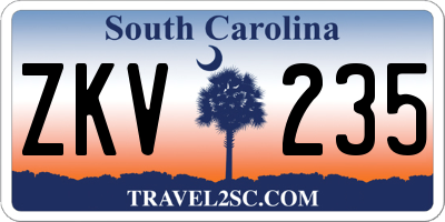 SC license plate ZKV235