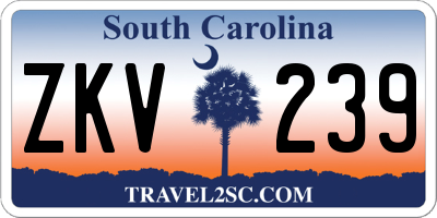 SC license plate ZKV239