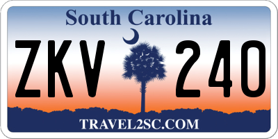 SC license plate ZKV240