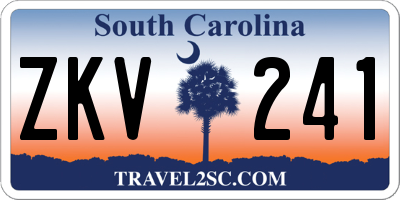 SC license plate ZKV241