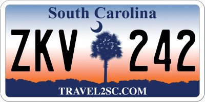 SC license plate ZKV242