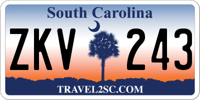 SC license plate ZKV243