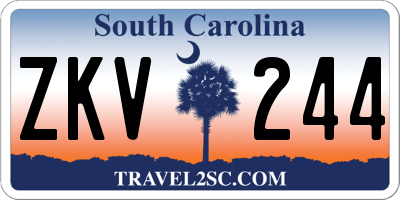 SC license plate ZKV244