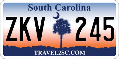 SC license plate ZKV245