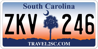 SC license plate ZKV246