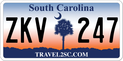 SC license plate ZKV247