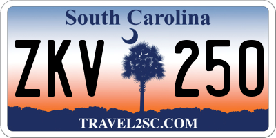 SC license plate ZKV250