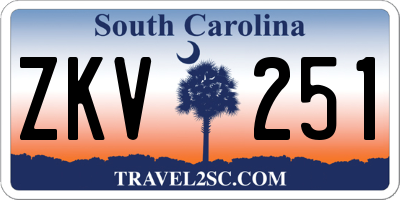 SC license plate ZKV251