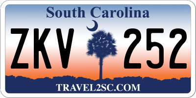 SC license plate ZKV252