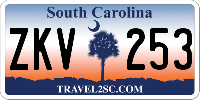 SC license plate ZKV253