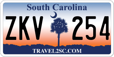 SC license plate ZKV254