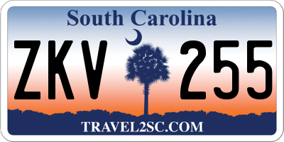 SC license plate ZKV255