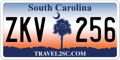 SC license plate ZKV256