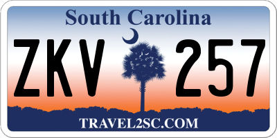 SC license plate ZKV257