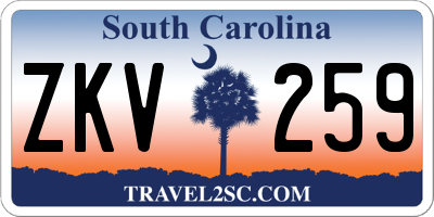 SC license plate ZKV259
