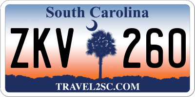 SC license plate ZKV260