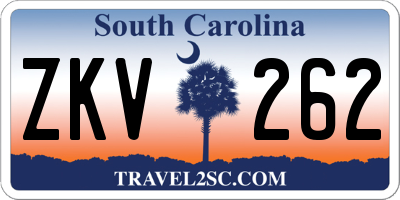 SC license plate ZKV262