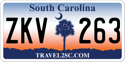 SC license plate ZKV263