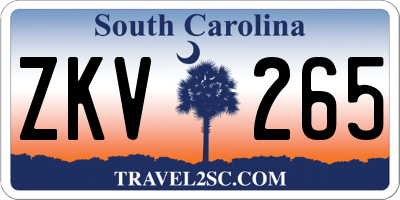 SC license plate ZKV265