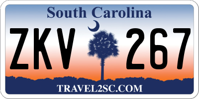 SC license plate ZKV267