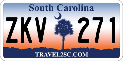 SC license plate ZKV271