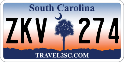 SC license plate ZKV274