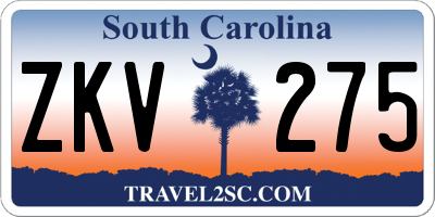SC license plate ZKV275