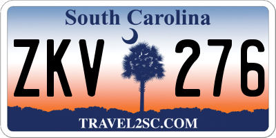 SC license plate ZKV276