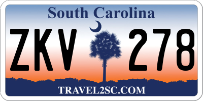 SC license plate ZKV278