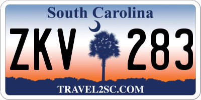 SC license plate ZKV283