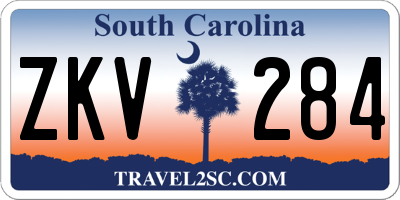 SC license plate ZKV284