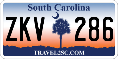 SC license plate ZKV286