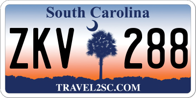 SC license plate ZKV288