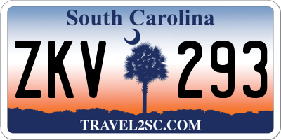 SC license plate ZKV293