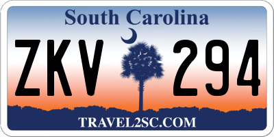 SC license plate ZKV294