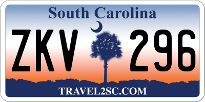 SC license plate ZKV296