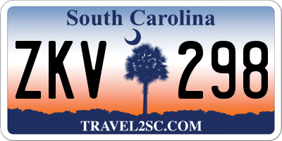 SC license plate ZKV298