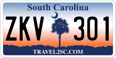 SC license plate ZKV301