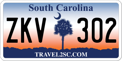 SC license plate ZKV302