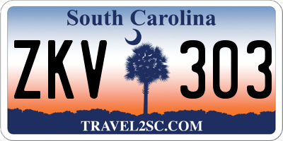 SC license plate ZKV303