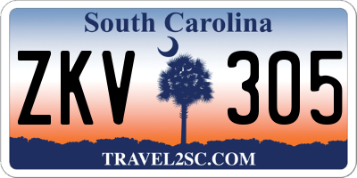 SC license plate ZKV305
