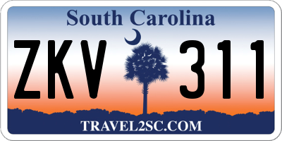 SC license plate ZKV311