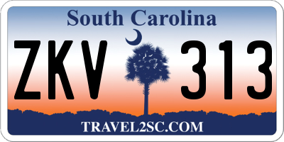 SC license plate ZKV313