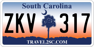 SC license plate ZKV317