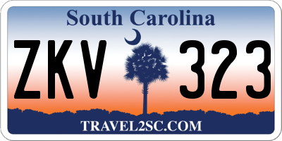 SC license plate ZKV323