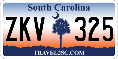 SC license plate ZKV325