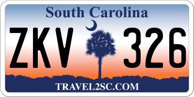 SC license plate ZKV326