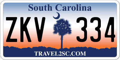 SC license plate ZKV334
