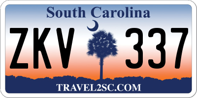 SC license plate ZKV337