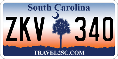 SC license plate ZKV340